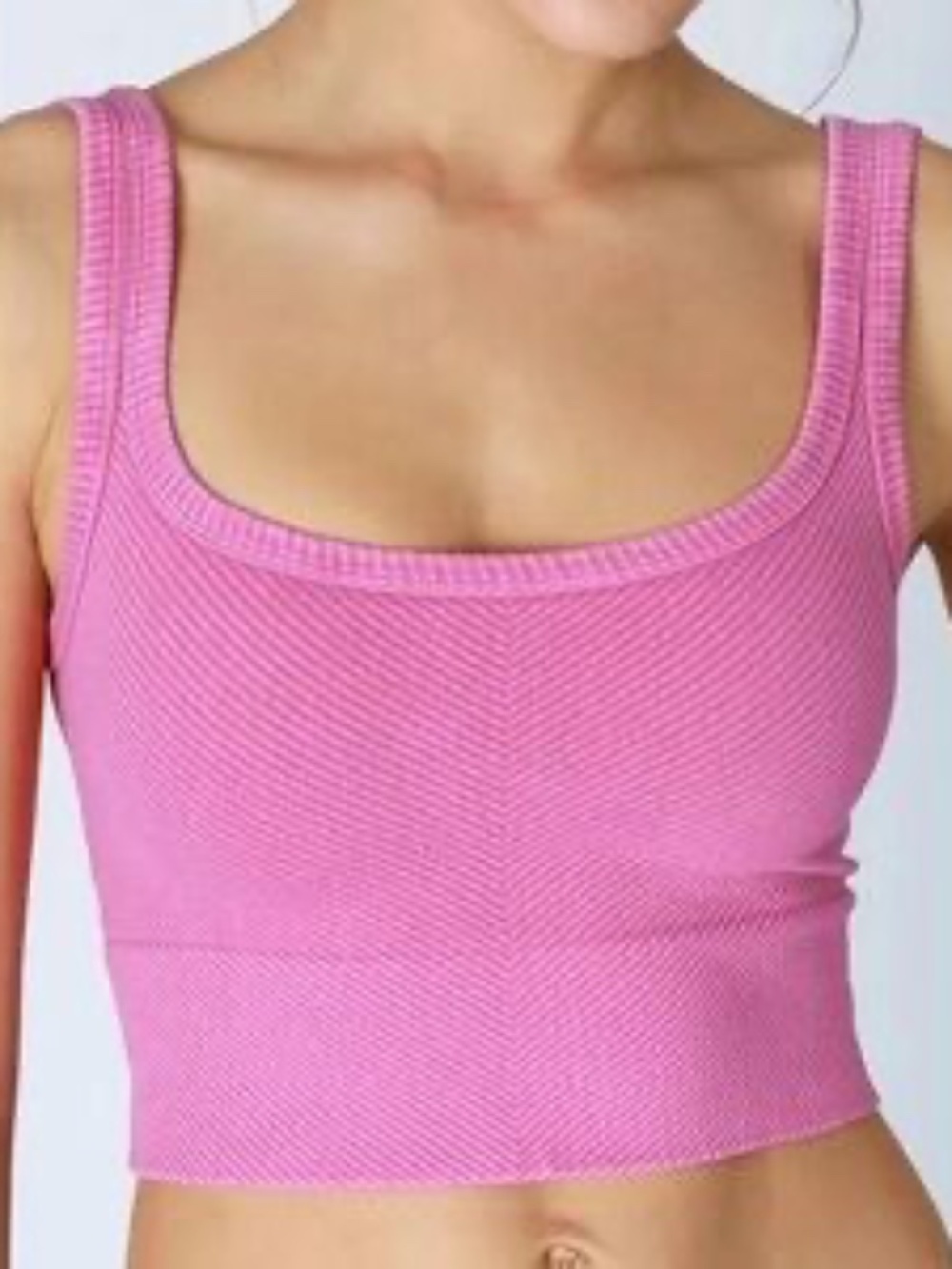 Pink Ribbed Tank Top